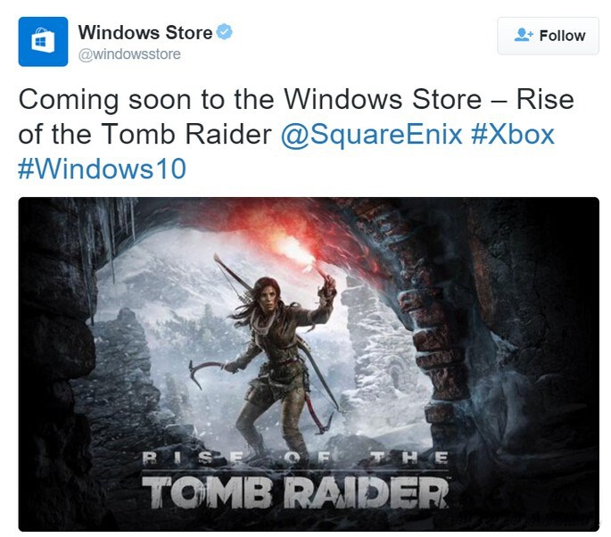 《古墓丽影：崛起》登陆Windows商店要和Steam一较高下?
